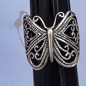 Vintage 925 Silver Butterfly Ring size 6.75 7 grams